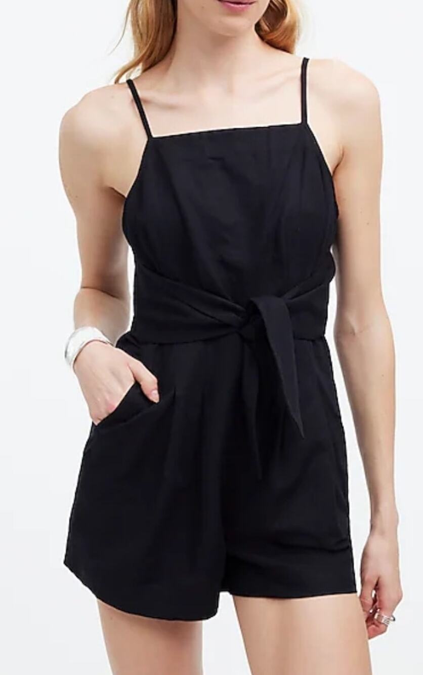 Madewell Tie-Waist Romper Size 12 NWT